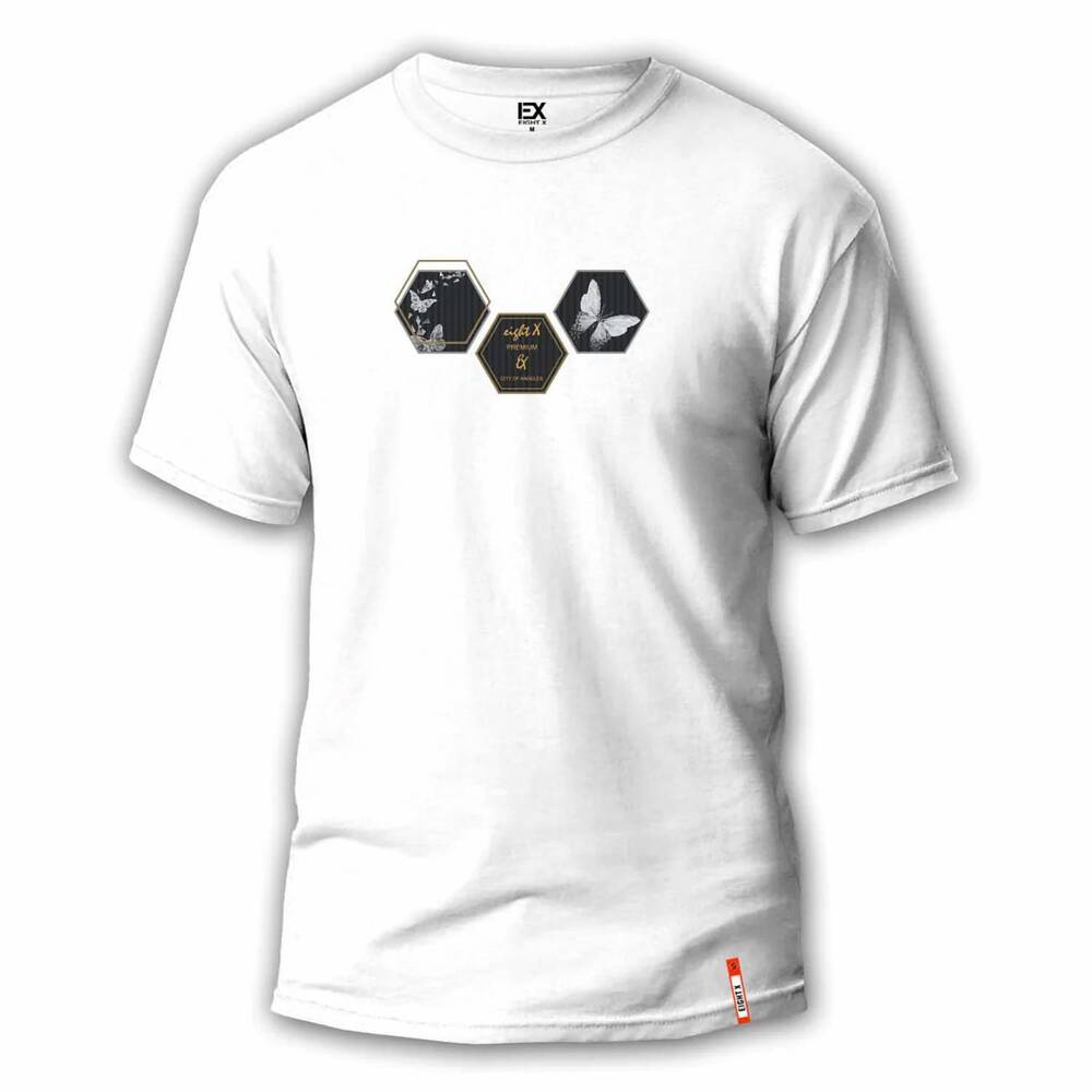 NEW EIGHT X men's mariposa street t-shirt in white
